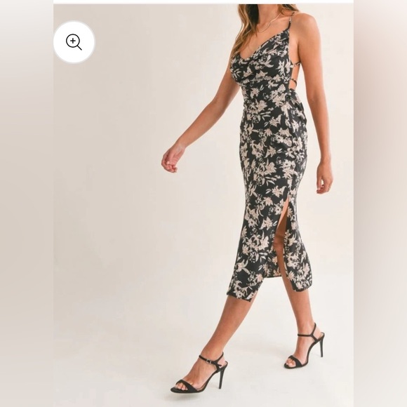 M^BLE Satin Summer Midi Dress NWT - Picture 3 of 13